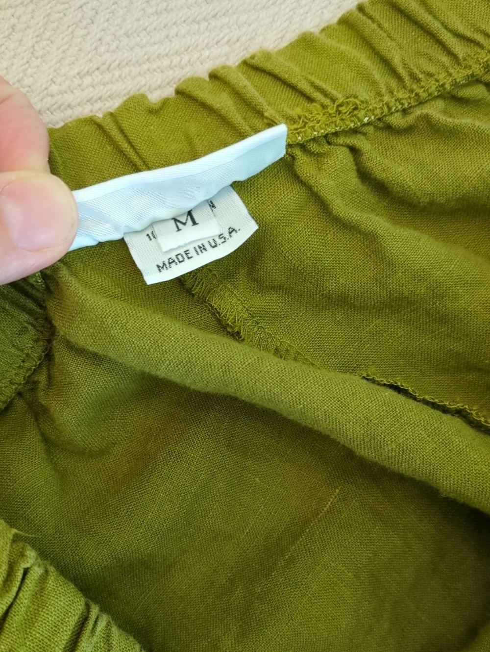 Bryn Walker Lantern Green Women's Relaxed Linen Pants Sz M Boho Lagenlook - Picture 5 of 6